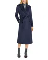 Sentaler Long Notch Collar Wrap Coat In Blue