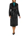 Sentaler Belted Alpaca Blend Wrap Coat In Black
