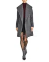 Sentaler Mid Length Shawl Collar Wrap Coat In Gray