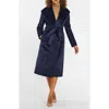 Sentaler Boucle Notch Collar Wrap Coat In Blue
