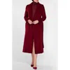 Sentaler Shawl Collar Alpaca & Wool Longline Coat In Burgundy
