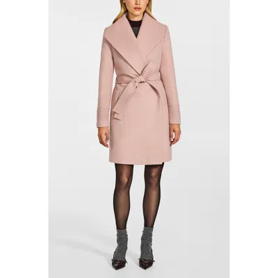 Sentaler Shawl Collar Baby Alpaca Blend Wrap Coat In Blush Pink