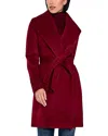 Sentaler Shawl-collar Wrap Coat In Garnet Red