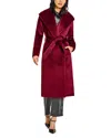 Sentaler Suri Shawl Collar Long Wrap Coat In Burgundy