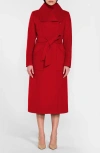 Sentaler Wide Collar Alpaca & Wool Wrap Coat In Scarlet Red
