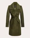 Sentaler Women's Alpaca Wool Oversized Notch Collar Midi Wrap Coat In Green