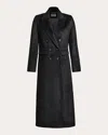 Sentaler Women's Alpaca Wool Peaked Double-breasted Maxi Coat In Black