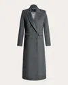 Sentaler Women's Alpaca Wool Peaked Double-breasted Maxi Coat In Gray