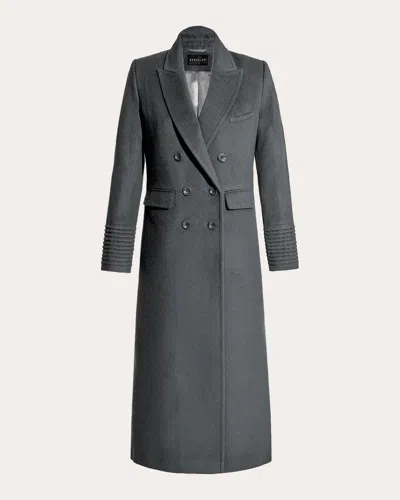 Sentaler Women's Alpaca Wool Peaked Double-breasted Maxi Coat In Gray