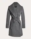 Sentaler Women's Alpaca Wool Shawl-collar Midi Wrap Coat In Gray