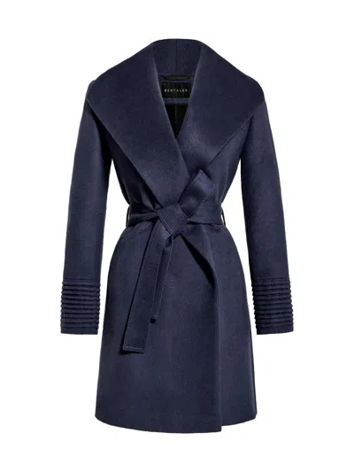 Sentaler Women's Alpaca-blend Shawl Collar Coat In Deep Navy