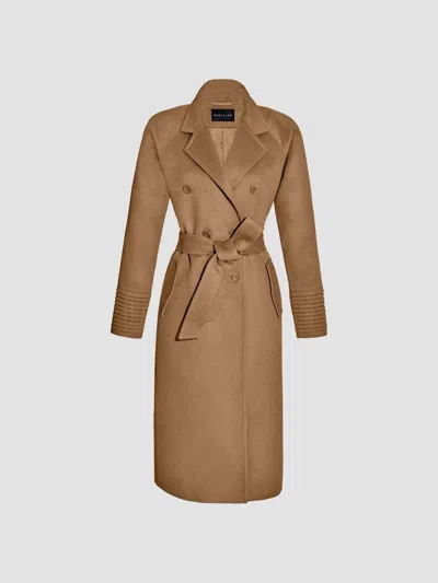 Sentaler Women's Alpaca-wool Double-breasted Long Coat In Dark Camel