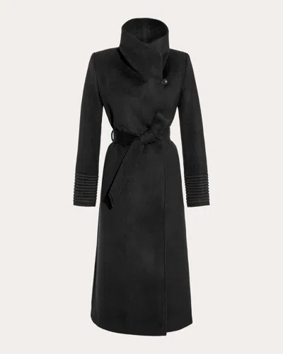 Sentaler Women's Baby Alpaca Funnel Collar Maxi Wrap Coat In Black