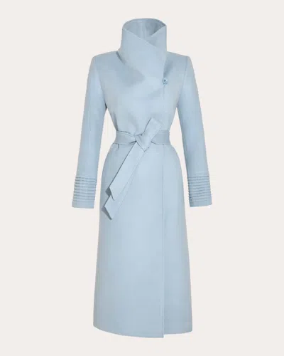 Sentaler Women's Baby Alpaca Funnel Collar Maxi Wrap Coat In Blue