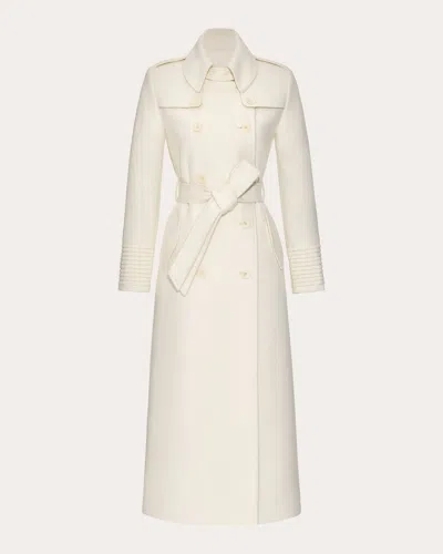 Sentaler Women's Baby Alpaca Maxi Trench Coat In White