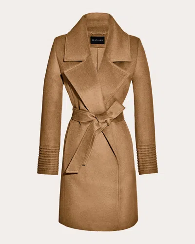Sentaler Women's Baby Alpaca Oversized Notch Collar Midi Wrap Coat In Brown