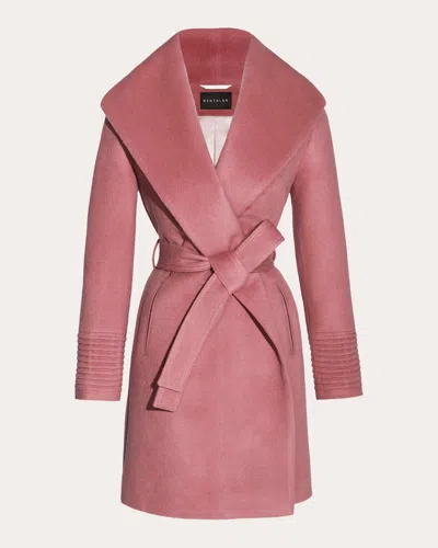 Sentaler Women's Baby Alpaca Shawl Collar Midi Wrap Coat In Pink