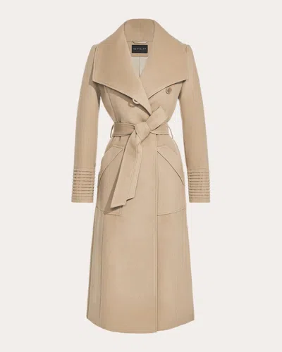 Sentaler Women's Baby Alpaca Wide Collar Long Wrap Coat In Neutral
