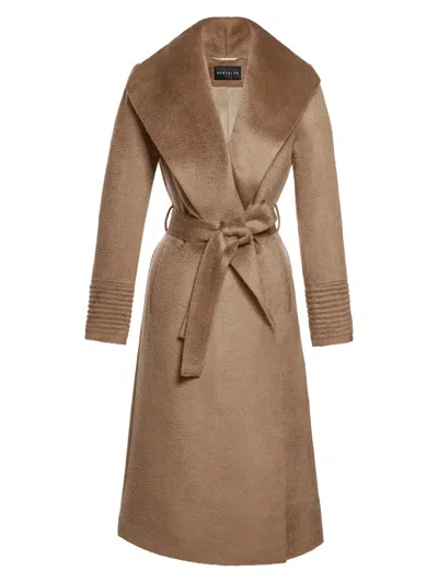 Sentaler Women's Belted Alpaca-blend Wrap Coat In Dark Camel