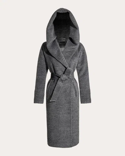 Sentaler Women's Bouclé Alpaca Hooded Long Coat In Gray