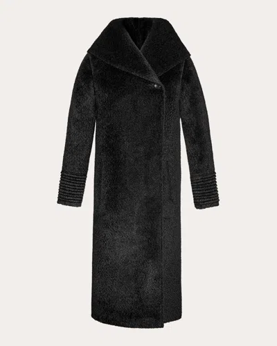 Sentaler Women's Bouclé Alpaca Long Hooded Coat In Black