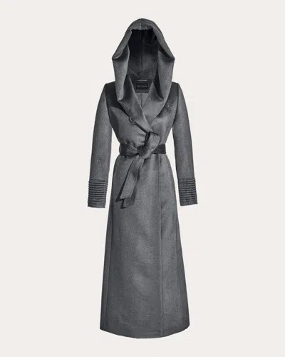 Sentaler Women's Suri Alpaca Hooded Maxi Wrap Coat In Gray