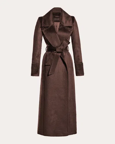 Sentaler Women's Suri Alpaca Notched Collar Maxi Wrap Coat In Brown
