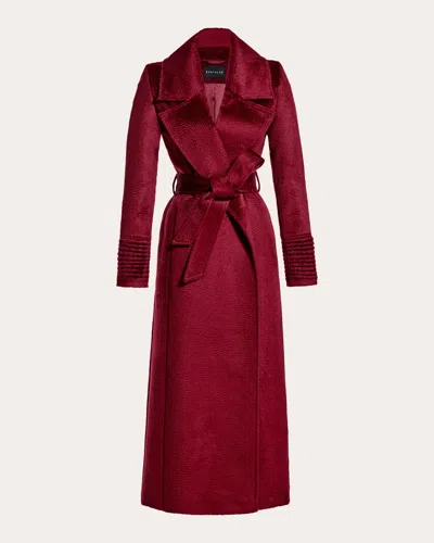 Sentaler Women's Suri Alpaca Notched Collar Maxi Wrap Coat In Red
