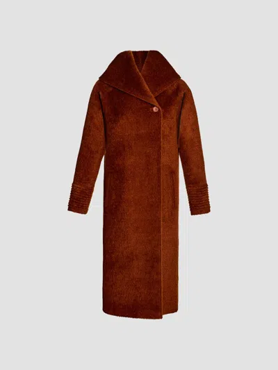 Sentaler Women's Suri Alpaca-blend Bouclé Hooded Coat In Rust
