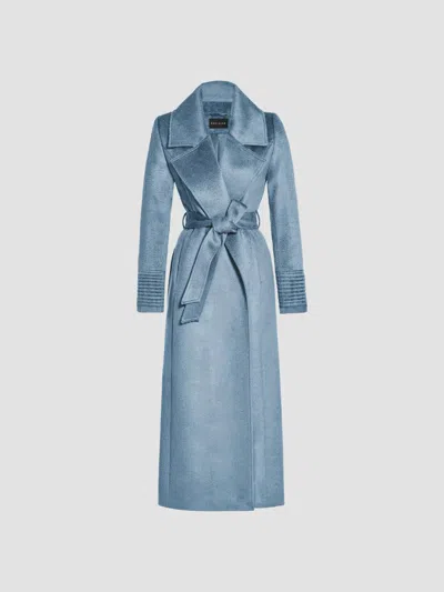 Sentaler Women's Suri Alpaca-wool Waist-tie Coat In Steel Blue