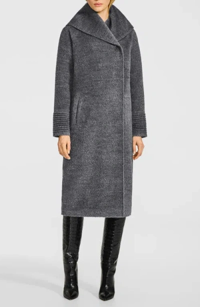 Sentaler Wool & Suri Alpaca Blend Hooded Bouclé Coat In Gray