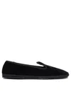 Sentier Di Segantin Roberta Black Loafers In Soft Viscose-cotton Blend