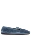 Sentier Di Segantin Roberta Light Blue Viscose Blend Loafers With Rubber Sole In Animal Print