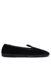 Sentier Di Segantin Roberta Black Loafers In Soft Viscose-cotton Blend In Black