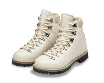 Sentier Nora Leather Lace-up Boots In White