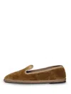 Sentier Plush Velvet Slippers With Refined Detailing In Brown