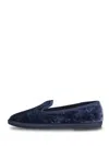 Sentier Slip-on Blue Velvet Flats With Refined Elegance In Blue