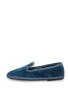 Sentier Deep Blue Velvety Slip-on Shoes With Minimalist Silhouette In Blue