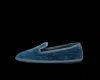 Sentier Deep Blue Velvety Slip-on Shoes With Minimalist Silhouette In Blue