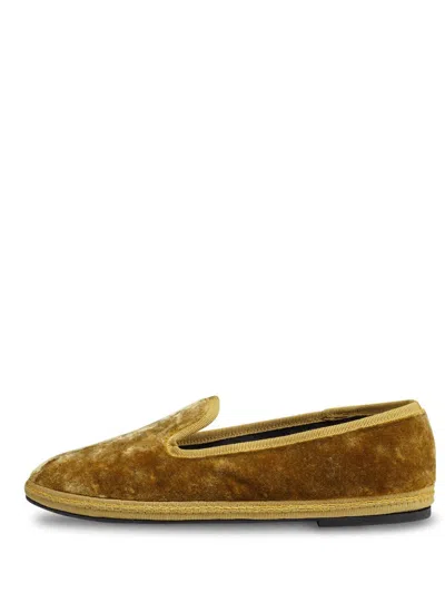 Sentier Plush Velvet Slippers With Refined Detailing In Brown