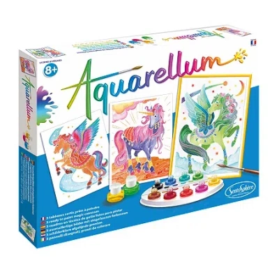 Sentosphere Usa Aquarellum Large - Unicorns & Pegasus Painting Kit In Multi