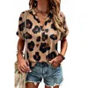Sephior French Beige Henley Top In Leopard