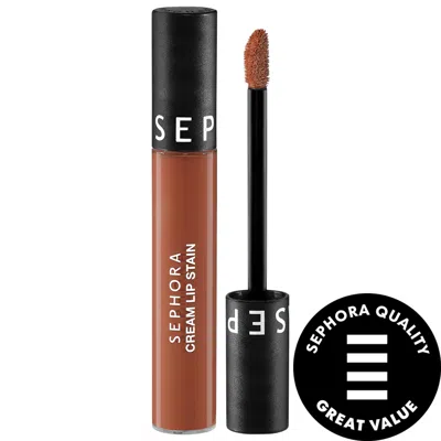Sephora Collection Cream Lip Stain 10hr Liquid Lipstick 140 Honey Glaze 0.16 Oz. / 5 ml In White