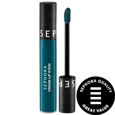 Sephora Collection Cream Lip Stain 10hr Liquid Lipstick 142 Funky Peacock 0.16 Oz. / 5 ml In White