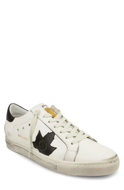 Sepol Men's Maple Leaf Leather & Suede Sneakers In White Black