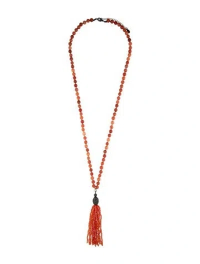Pre-owned Sequin Bead & Crystal Lavalier Necklace, 36.5" In Multicolor
