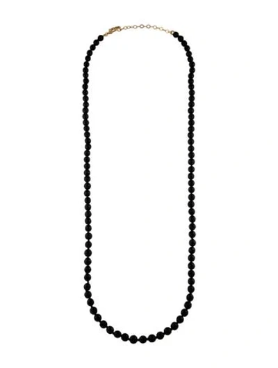 Pre-owned Sequin Beaded Long Necklace, 37" In Black