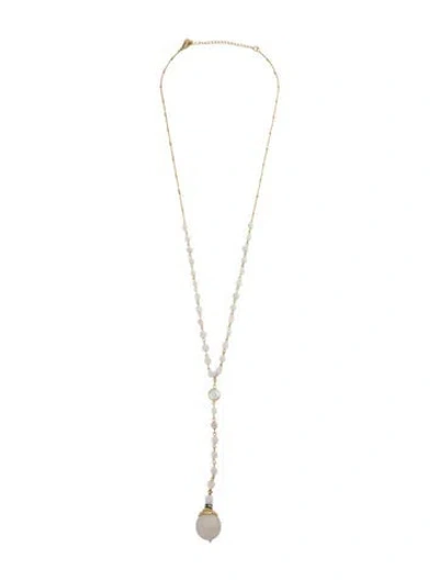 Pre-owned Sequin Crystal & Bead Lavalier Necklace, 33.5" In Multicolor