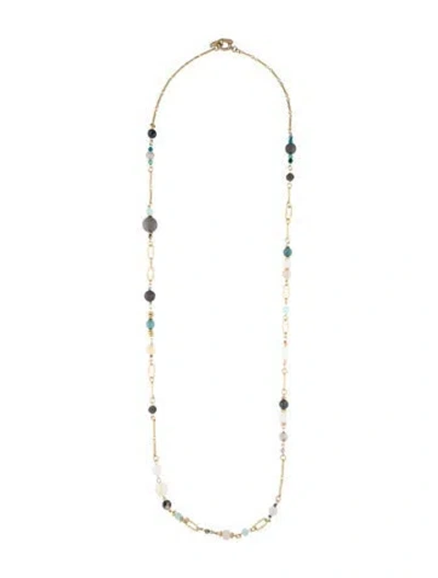 Pre-owned Sequin Crystal & Bead Long Necklace, 41.5" In Multicolor