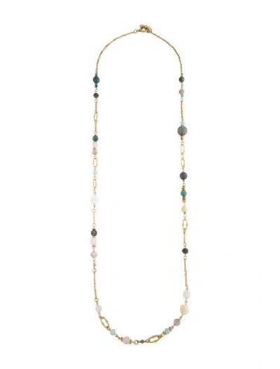 Pre-owned Sequin Crystal & Bead Long Necklace, 41.75" In Multicolor